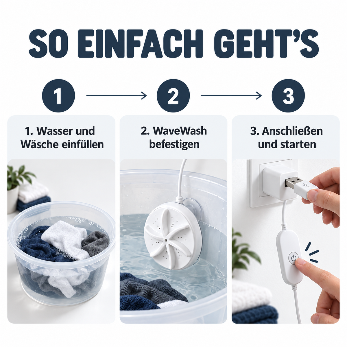 WaveWash – Kompakter, tragbarer Mini-Wascher