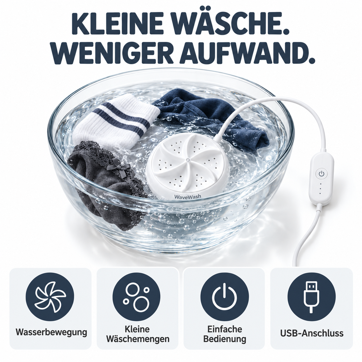 WaveWash – Kompakter, tragbarer Mini-Wascher
